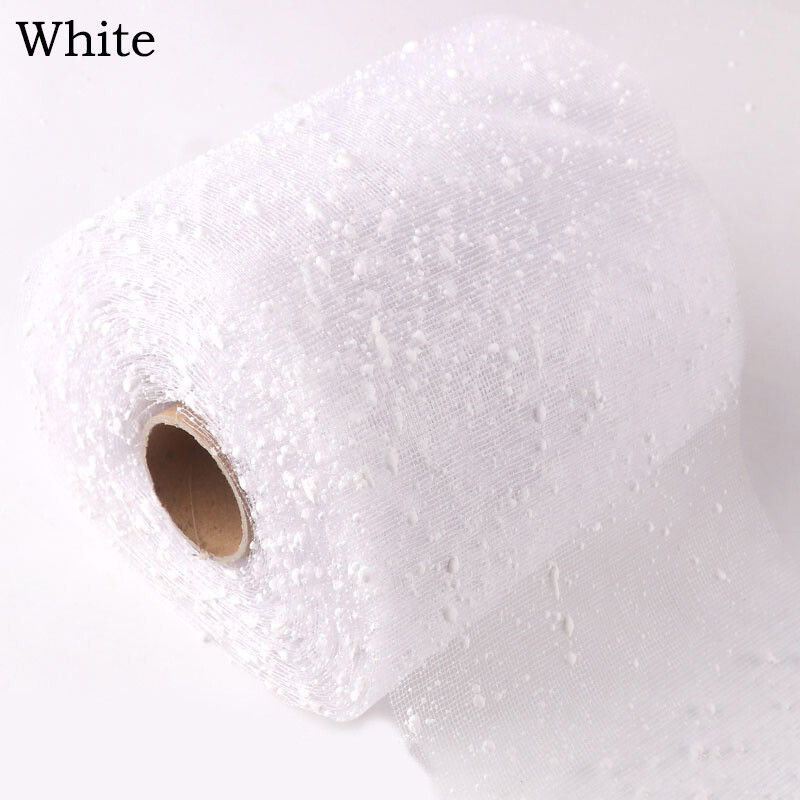 15m Long Snow Drop Mesh Flower Wrapping Ribbons Roll Florist Bouquet Decor