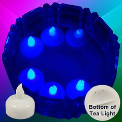 NEW 12 Blue Led Floating Candle Floral Tea Light for Wedding Centerpiece Decor