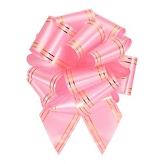 5pcs 4″ Large Pull Bow Metallic Pink Gift Wrapping Bows with Gold Edge
