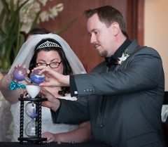 The Wedding Day in Black Unity Sand Ceremony Hourglass by Heirloom Hourglass