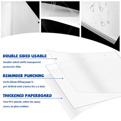 VOKOY 25 Sheets/50 Pages Photo Album Pages for 3 Ring Binder, Self Adhesive S…