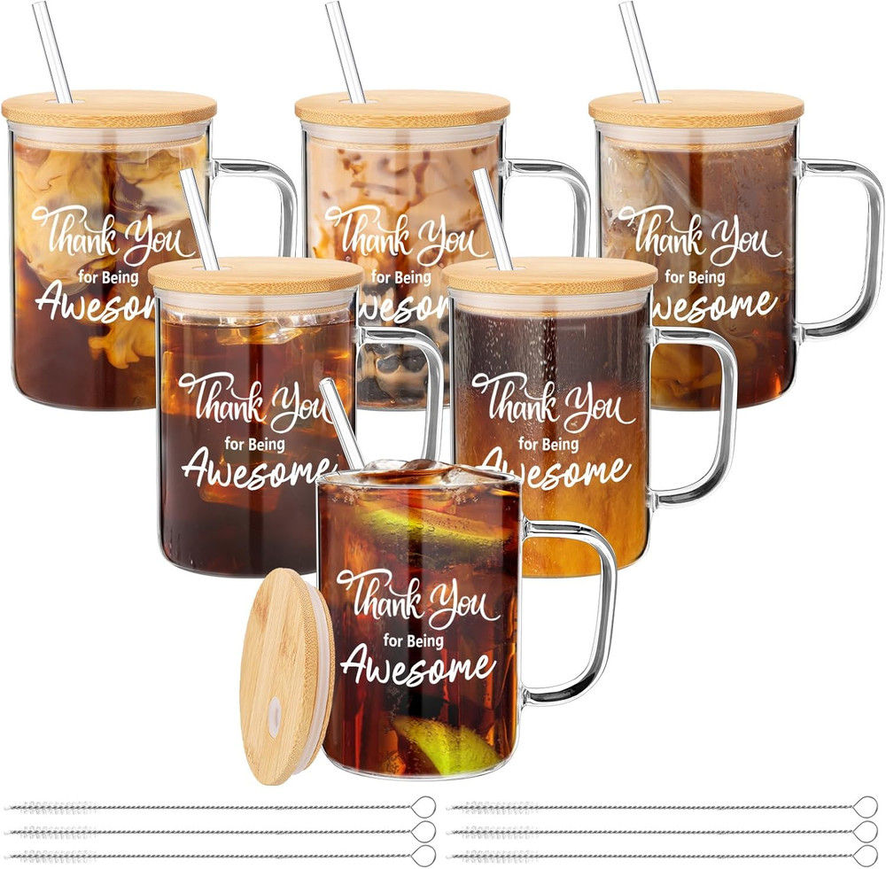 6 Pcs Thank You Gifts for Teacher Employee Appreciation Gifts 16Oz Thank You for