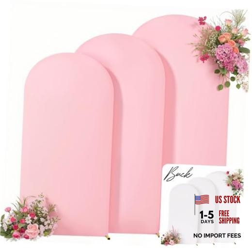 Arch Backdrop Cover 7.2FT 6.6FT 6FT Arch 7.2FT, 6.6FT, 6FT White and Pink