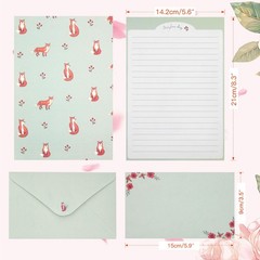 KSIWRE 54 PCS Stationery Set with Envelopes,36 Writing Paper+18 Multicolor