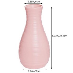 2 Pack Composite Plastics Flower Vase, Unbreakable Ceramic Look Vase for Pink