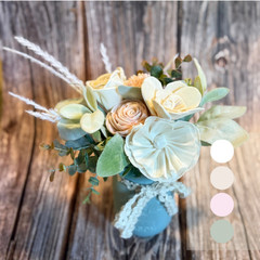 Sola Wood Wedding Floral Centerpieces Set of 3 Mason Jar Bridal Shower Decor