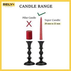 Black Candle Holders Set of 2 – Decorative Taper Candles for Matte