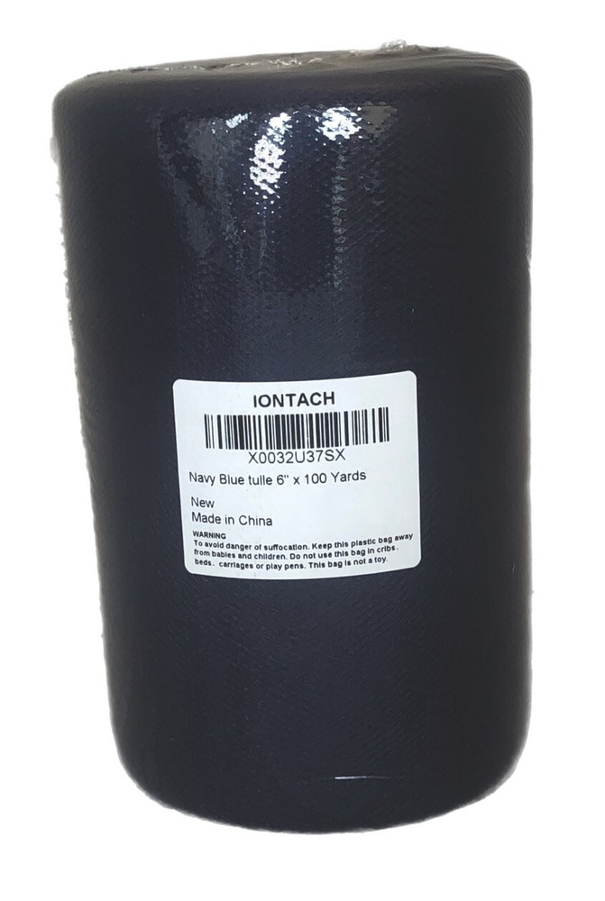 Navy Blue 6″ 100 Yds (300 FT)Tulle Roll Spool Tutu Wedding Wrap Craft Bow Decor