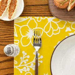 Artoid Mode Yellow Bloom Flowers Floral 12″ x 18″, Rectangular 4 Pcs,