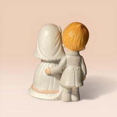 Vtg. 80s Bride and Groom The Christopher Collection Wedding Cake Topper Classic