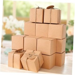 50PCS Small Gift Boxes, 2 x 2 x 2 inches Mini Party Favor Boxes with brown