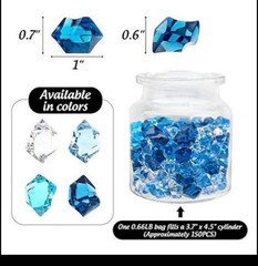 70 pcs, Blue & Clear Acrylic Diamond Table Decoration for Wedding