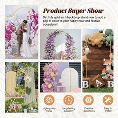 for Wedding Garden Decoration Backdrop Stand 7.2FT, 6.6FT, 6FT Golden Metal Arch