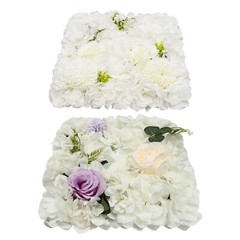12pcs 3D Flower Wall Panel Artificial Flower Wall Background Silk Rose Wedding