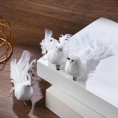 4 Pack of Artificial Doves Foam Doves Peace Doves for Wedding Decorative
