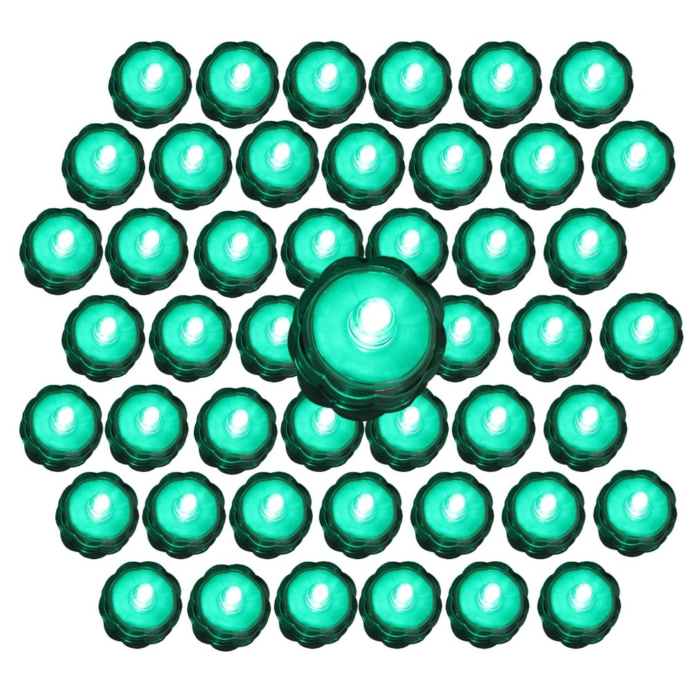 48 Turquoise LED Submersible Underwater Tea lights TeaLight Flameless US Shipper