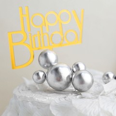 12 SILVER Faux Pearl Balls Cake Topper Picks Cupcake Decorations Wedding Home