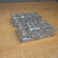 16 Pottery Barn Place Card Holders Clear Glass Cubes Wedding Shower Display Set