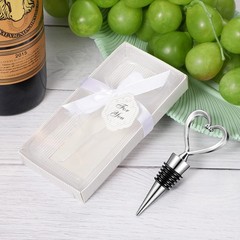 Ferraycle 30 Pcs Heart Wine Stoppers Wedding Bridal Shower Favor for Silver