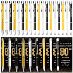 24 Set Birthday Party Favor for Guest 80th Birthday Ballpoint Pens with Thank…