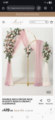 Ling’s Moment Wedding Stands with Flowers – 7.2FT, 6FT Set of 2, Dusty Rose 1652
