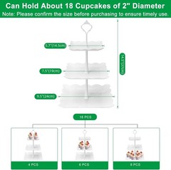 Charming White Tiered Cupcake Stand – Holds 18 Cupcakes for All Celebrations