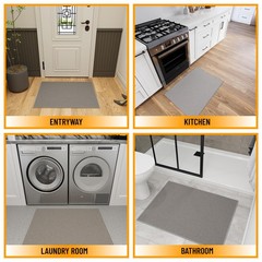 Gray Door Mat Entryway Rug NonSlip Durable LowPile Indoor 2.3×3 Ft Carpet