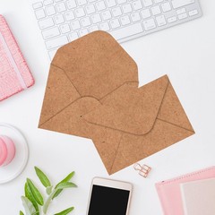 180 Packs Gift Card Mini Envelopes Small Envelope 4 x 2.7 inches, Kraft Brown