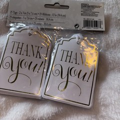 Gold Foil Thank You Tags – 25 pieces