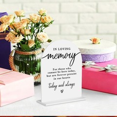 In Loving Memory Wedding Sign Modern Calligraphy Acrylic White Wedding Memory