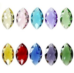 10Pcs 38mm Horse Eye Glass Crystal Lamp Prism Part Pendant Suncatcher Chandelier