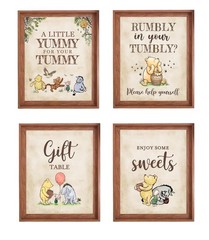 4PCS Winnie Table Sign Centerpieces A Little Yummy for 8 x 10 inches, Beige