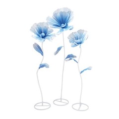 3pcs Blue Giant Artificial Flower 1.2/1.4/1.7m Decoration for Wedding Background