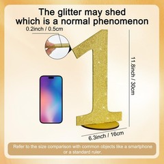 TONIFUL 11.8 Inch Gold Glitter Numbers Table Centerpieces 0-9 Birthday Gold-1