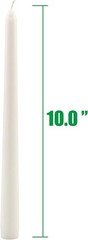 Stonebriar Tall 10″ White Unscented Dripless 10 Count Taper 10-Pack,