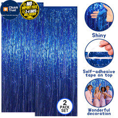 multiwins 7-Pack Graduation Party Decorations Set, 3 Blue 54″ x 108″,
