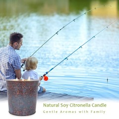 2 Packs Citronella Candle Outdoor Indoor, Large Candle, Brown Rust