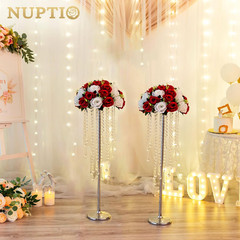 Elegant Silver Crystal Wedding Vases – 10 Pcs 29.5″ Tall Centerpieces