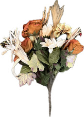 Artificial Silk Cream sunflower rose bouquet case of 12