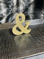 Gold Wood Wedding Table Décor Sign Set, Freestanding Mr Mrs & Ampersand