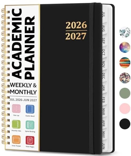 Academic Planner 2026-2027, Weekly and Monthly Calendar (6.4″x8.5″) A5 A.Black