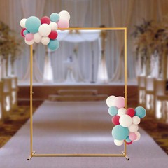 Gold Metal Wedding Arch, 2m x 1.5m, Elegant Backdrop for Events