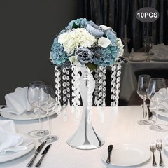 Modern Flower Stands Silver Wedding Decor Crystal Flower Stand Round 10 PCS