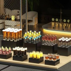 Black Acrylic Display Riser Stackable Acrylic Display Riser Lightweight
