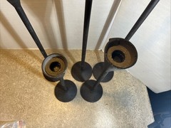 Black Cast Iron Candlesticks Set Of 5 24” 20.5” 17.5” 14.5” 11.5” 3.5” Base