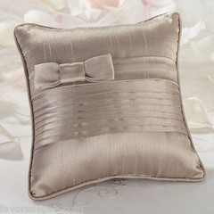 Ring Bearer Pillow – Wedding Ceremony – Pleated Satin Taupe or White