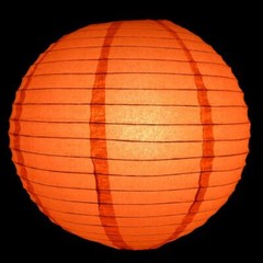 4″ Persimmon Orange Round Paper Lantern, Even Ribbing Decoration (10 Pack)