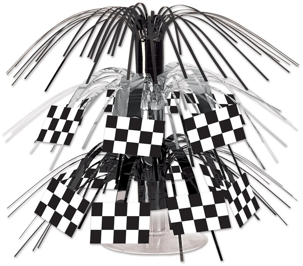 Checkered Flag Mini Cascade Centerpiece of Size 7½» for Halloween – Beistle