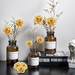 Psyqtsuary Gold Roses Artificial Flowers, 30 Pcs Fake Silk Gold Flowers Real