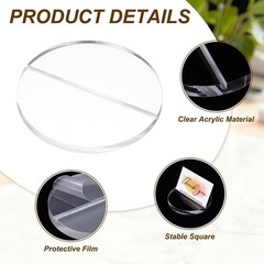 6Pcs Clear Acrylic Stand, 5.9″ Round Card Holders with 1/8″ Slot, 150 mm